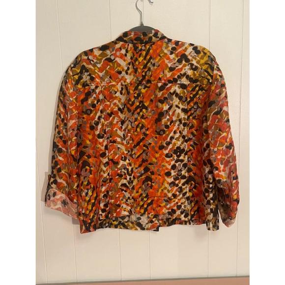 Ruby Rd. Multicolor Abstract Print Lightweight Jacket - Picture 2 of 5